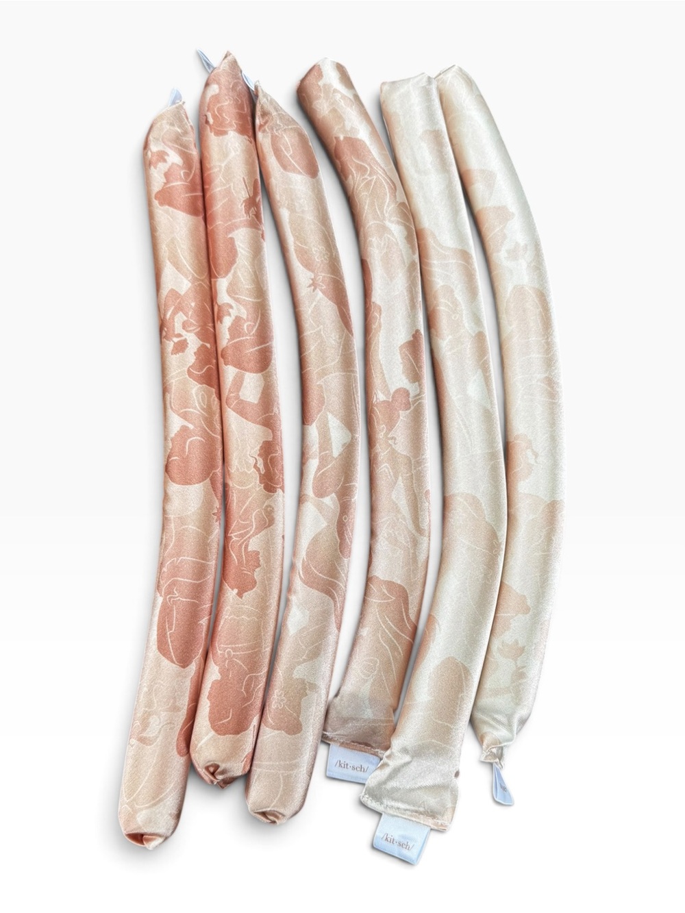Heatless Curler Bundle 6 Jumbo Velvet Rollers, 6 satin flex rods, 2 hair wraps - Picture 11 of 15